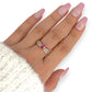 GOLD DEAL | 9ct (9K) Gold Pink Tourmaline & Diamond Dress Refurbished Ring Valuation $1,625