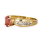 GOLD DEAL | 9ct (9K) Gold Pink Tourmaline & Diamond Dress Refurbished Ring Valuation $1,625