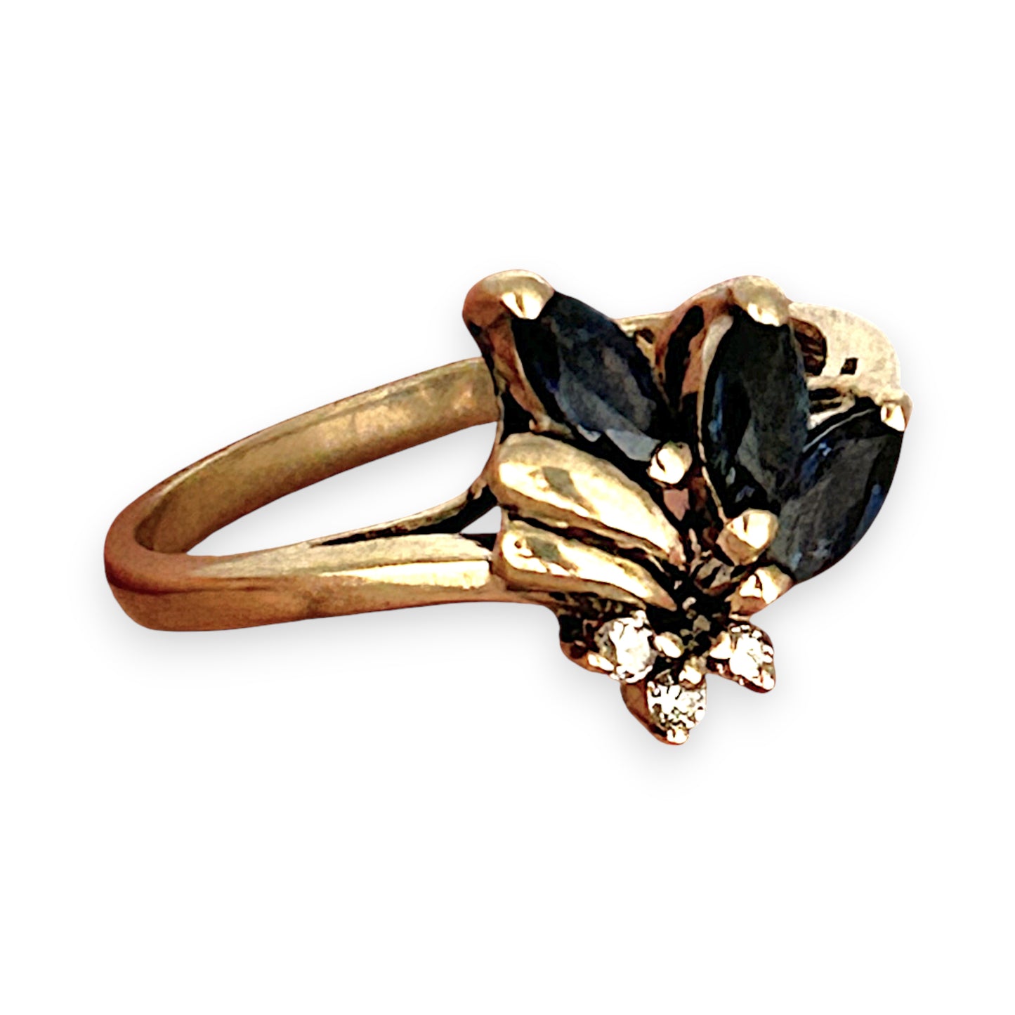 GOLD DEAL | 9ct Gold Awaken Sapphire & Diamond Trio Ring