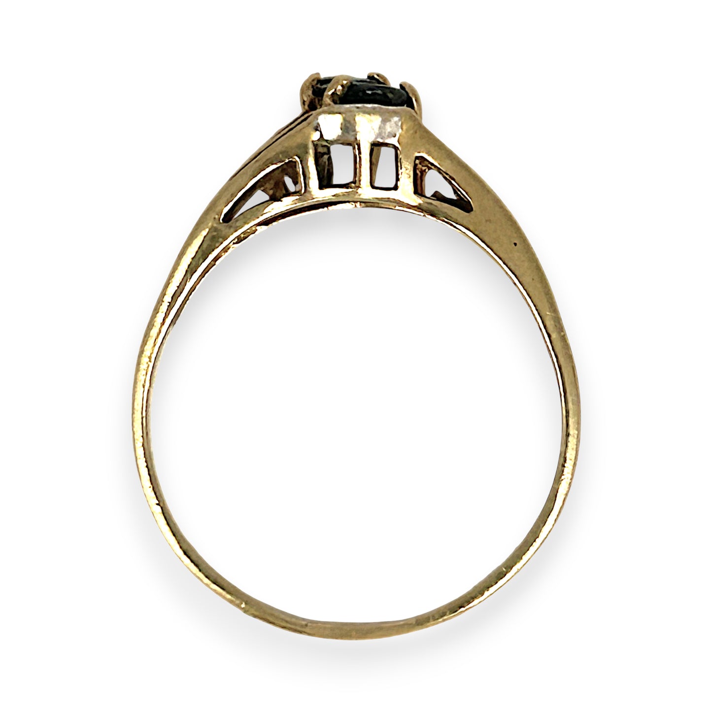 GOLD DEAL | 9ct Gold Modern Artistic Flair Sapphire & Diamonds Ring