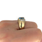 GOLD DEAL | 9ct (9K) Gold Pear-Cut Blue Topaz & Diamond Accent Ring Valuation $2,000