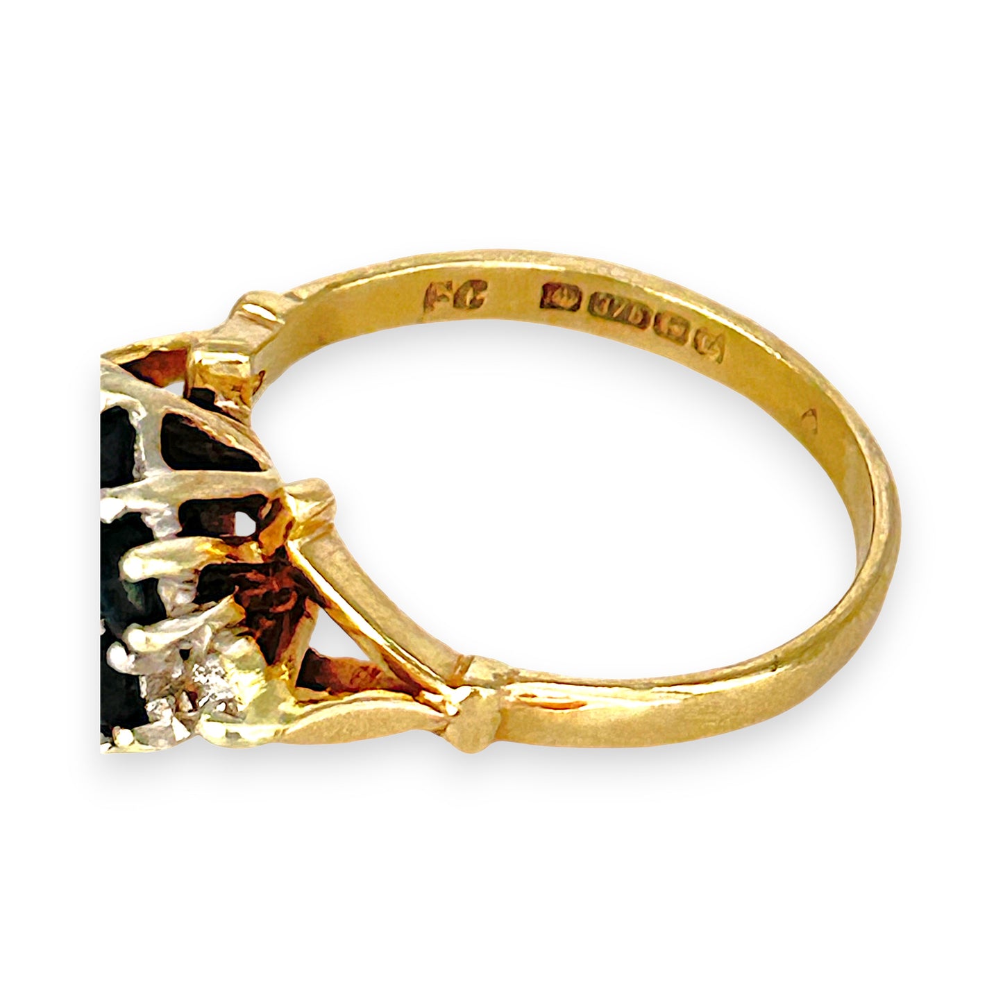 GOLD DEAL | 9ct (9K) Gold Sapphire & Diamond Floral Cluster Ring Valuation $1,600