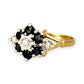 GOLD DEAL | 9ct (9K) Gold Sapphire & Diamond Floral Cluster Ring Valuation $1,600