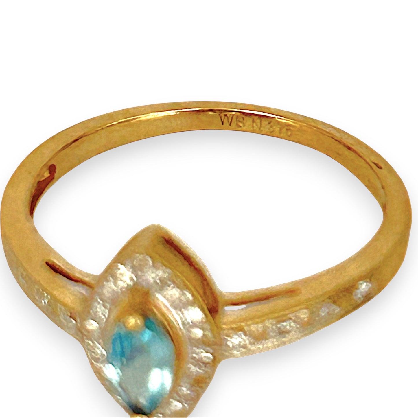 GOLD DEAL | 9ct Gold Celestial Whisper Aquamarine & Diamond Halo Ring