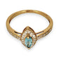 GOLD DEAL | 9ct Gold Celestial Whisper Aquamarine & Diamond Halo Ring
