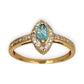 GOLD DEAL | 9ct Gold Celestial Whisper Aquamarine & Diamond Halo Ring
