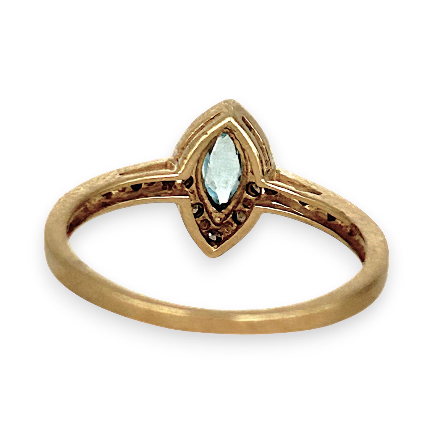 GOLD DEAL | 9ct Gold Celestial Whisper Aquamarine & Diamond Halo Ring