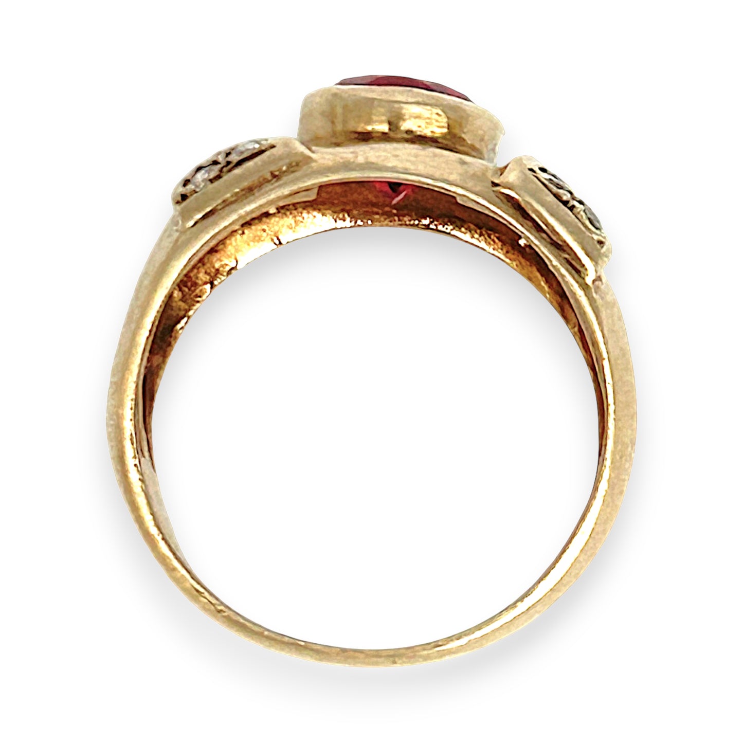 GOLD DEAL | 9ct (9K) Gold Royal Flame Ruby & CZ Dress Ring Valuation $2,400