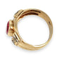 GOLD DEAL | 9ct (9K) Gold Royal Flame Ruby & CZ Dress Ring Valuation $2,400