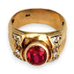 GOLD DEAL | 9ct (9K) Gold Royal Flame Ruby & CZ Dress Ring Valuation $2,400