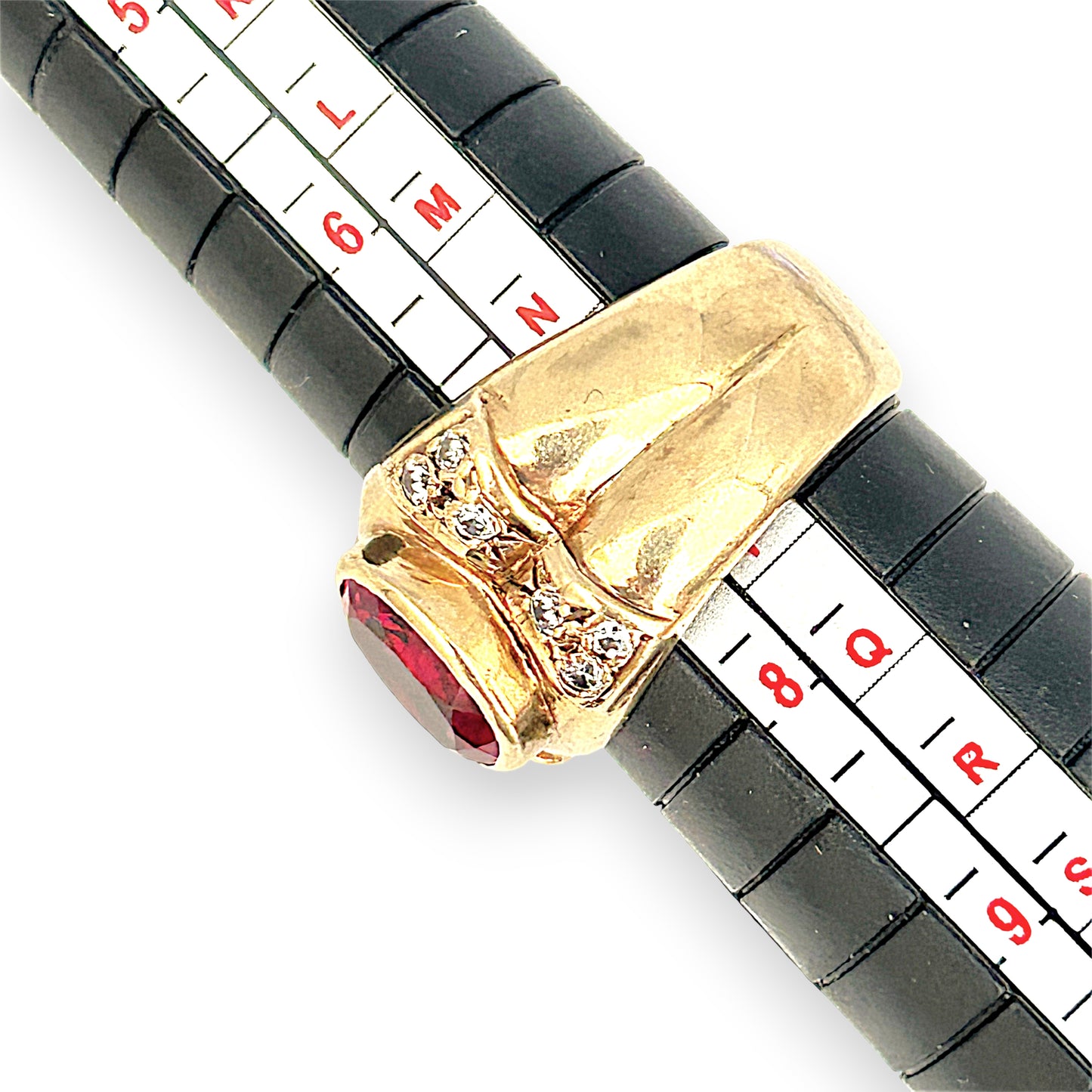 GOLD DEAL | 9ct (9K) Gold Royal Flame Ruby & CZ Dress Ring Valuation $2,400