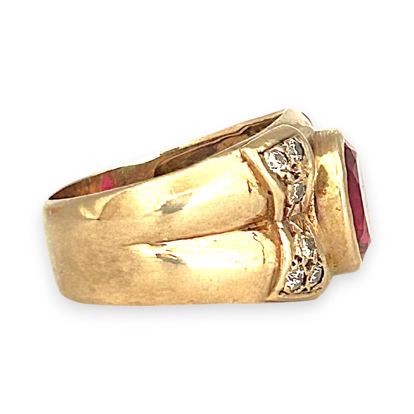 GOLD DEAL | 9ct (9K) Gold Royal Flame Ruby & CZ Dress Ring Valuation $2,400