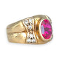 GOLD DEAL | 9ct (9K) Gold Royal Flame Ruby & CZ Dress Ring Valuation $2,400
