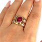 GOLD DEAL | 9ct (9K) Gold Royal Flame Ruby & CZ Dress Ring Valuation $2,400
