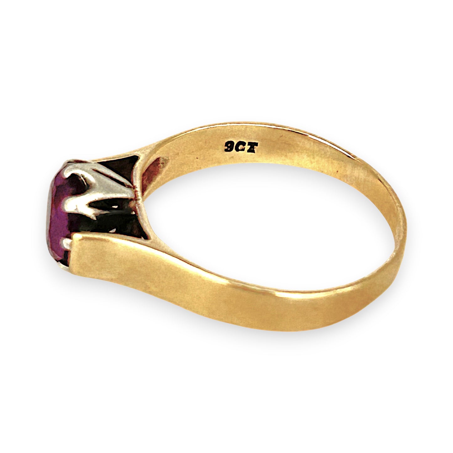 GOLD DEAL | 9ct Yellow & White Gold Twilight Sovereign Amethyst Ring