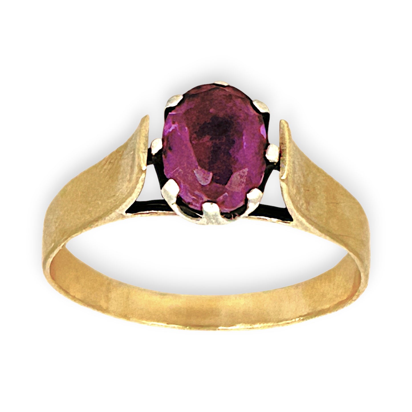 GOLD DEAL | 9ct Yellow & White Gold Twilight Sovereign Amethyst Ring