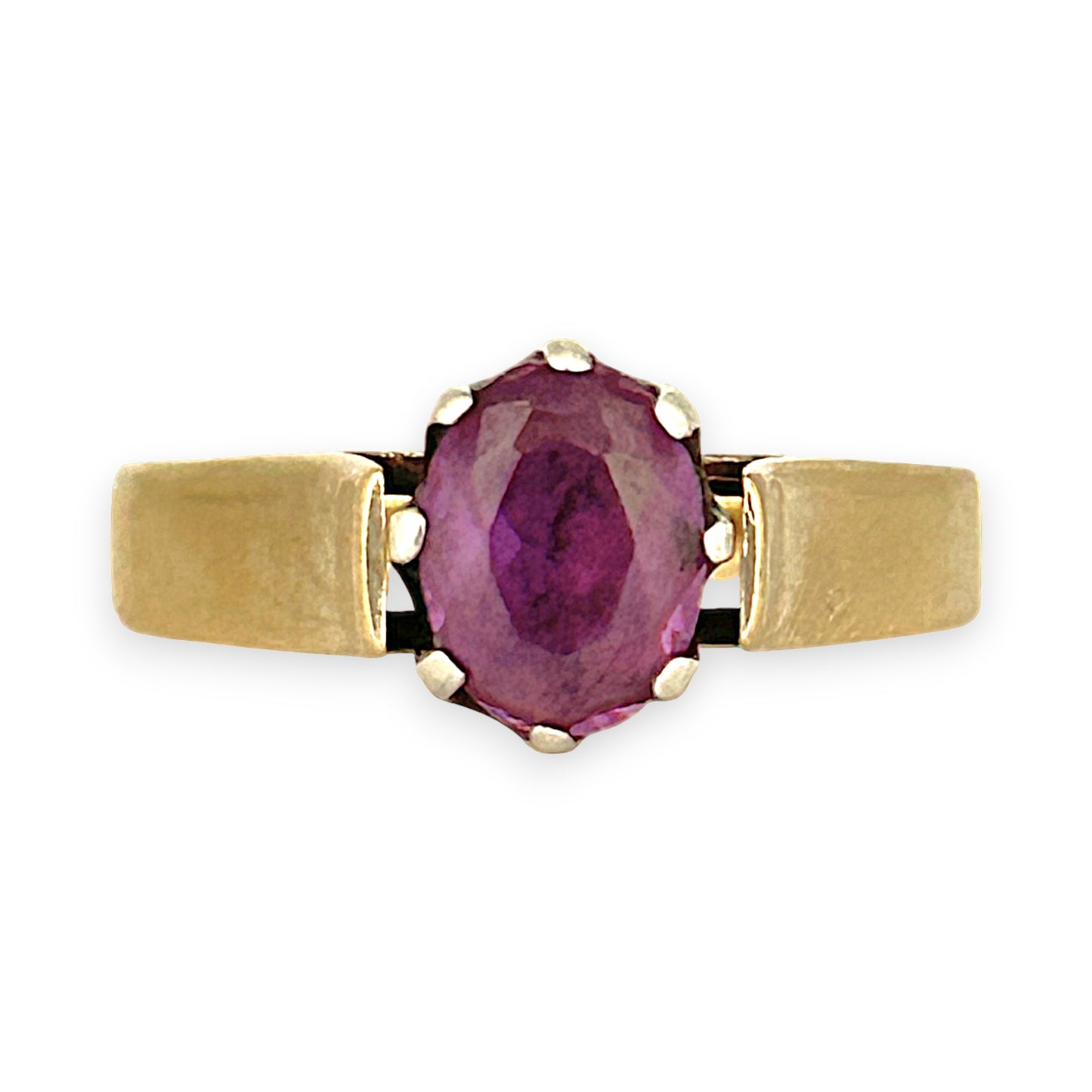 GOLD DEAL | 9ct Yellow & White Gold Twilight Sovereign Amethyst Ring
