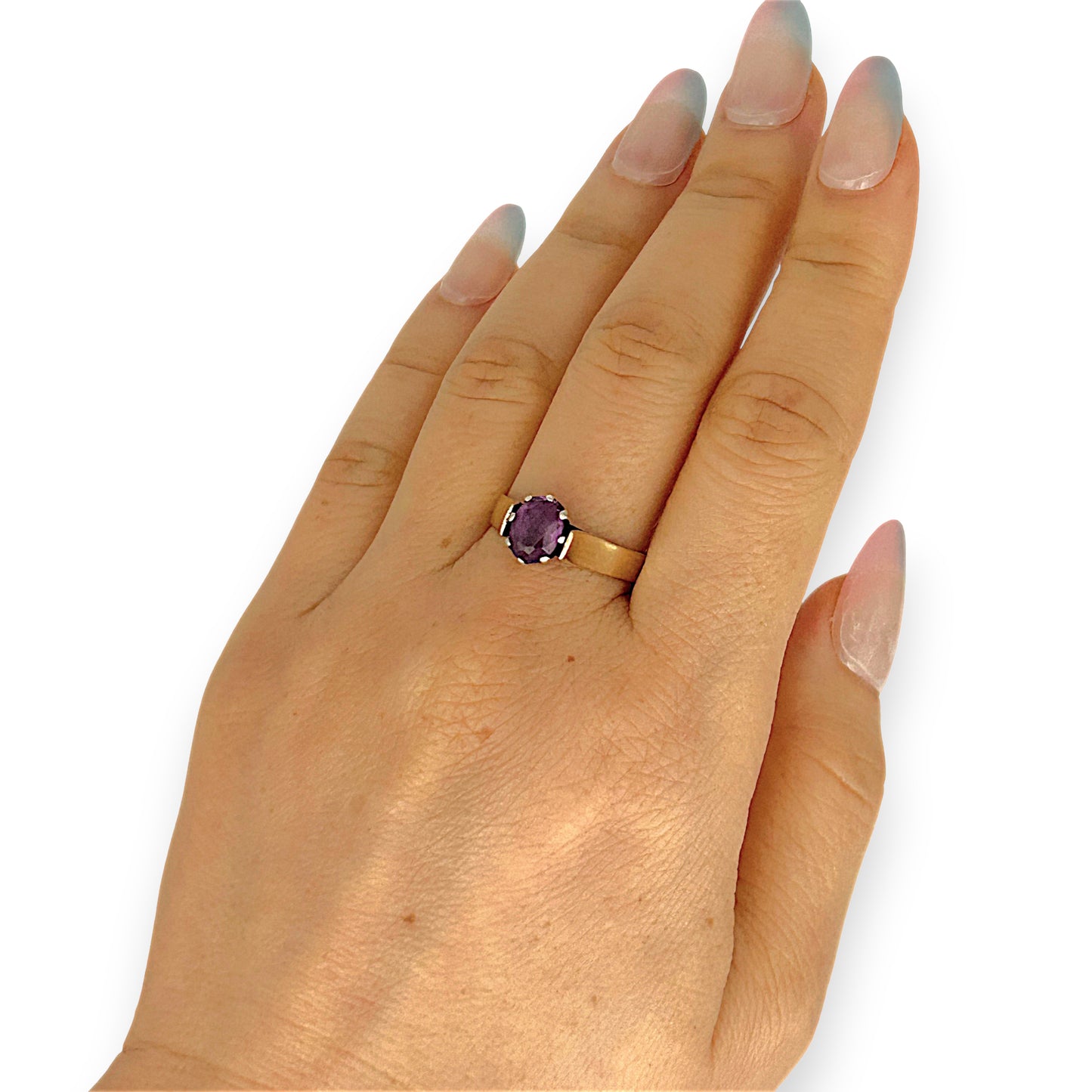GOLD DEAL | 9ct Yellow & White Gold Twilight Sovereign Amethyst Ring