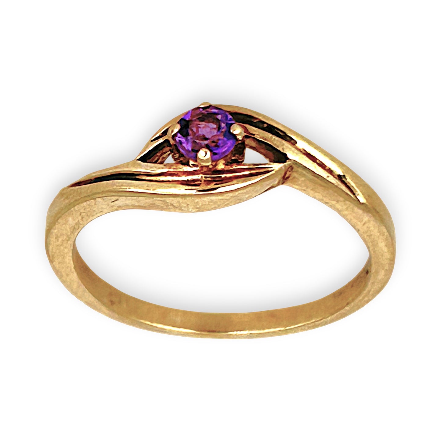 GOLD DEAL | 9ct Gold Michael Hill Violet Orbit Amethyst Ring with Sculpted Split Band