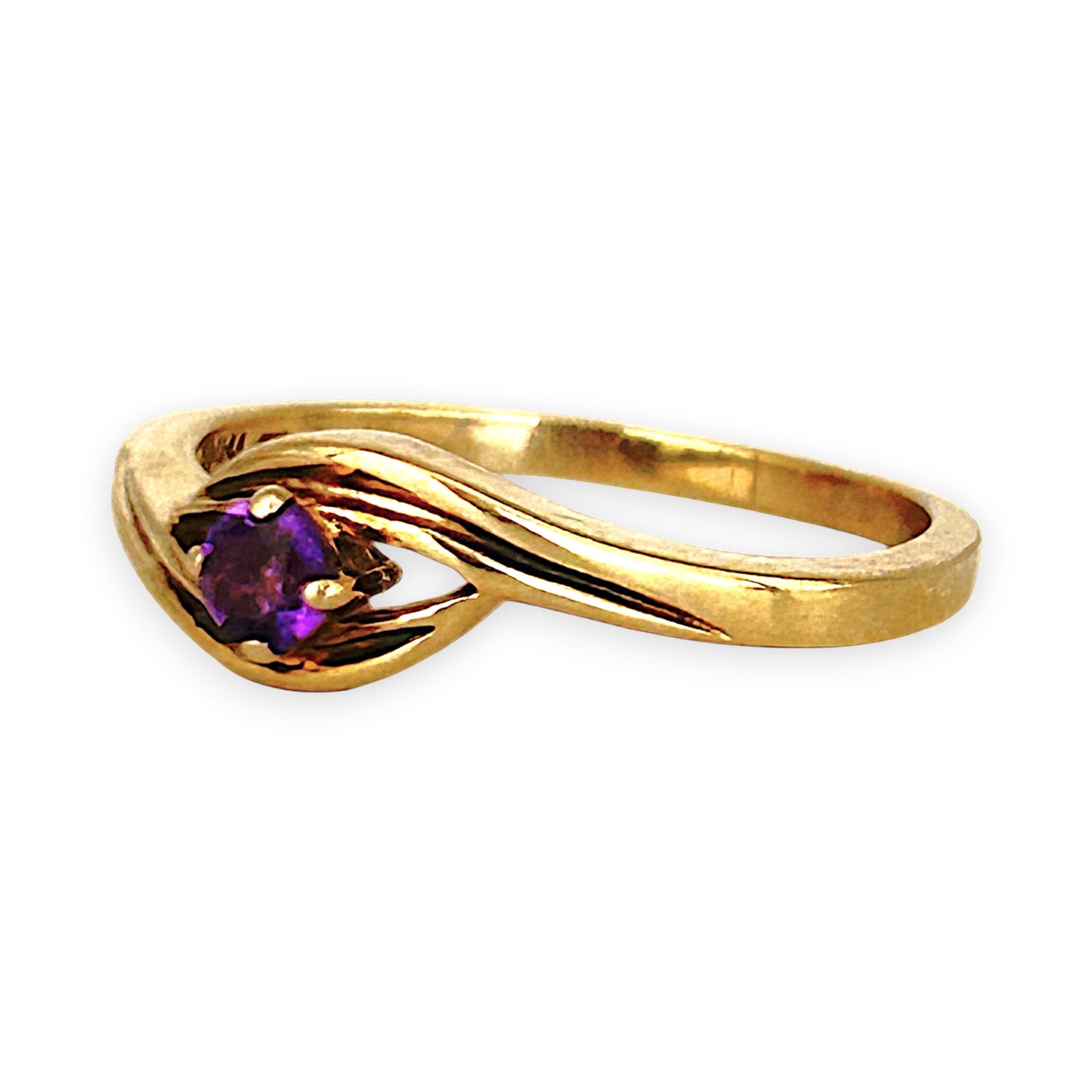 GOLD DEAL | 9ct Gold Michael Hill Violet Orbit Amethyst Ring with Sculpted Split Band