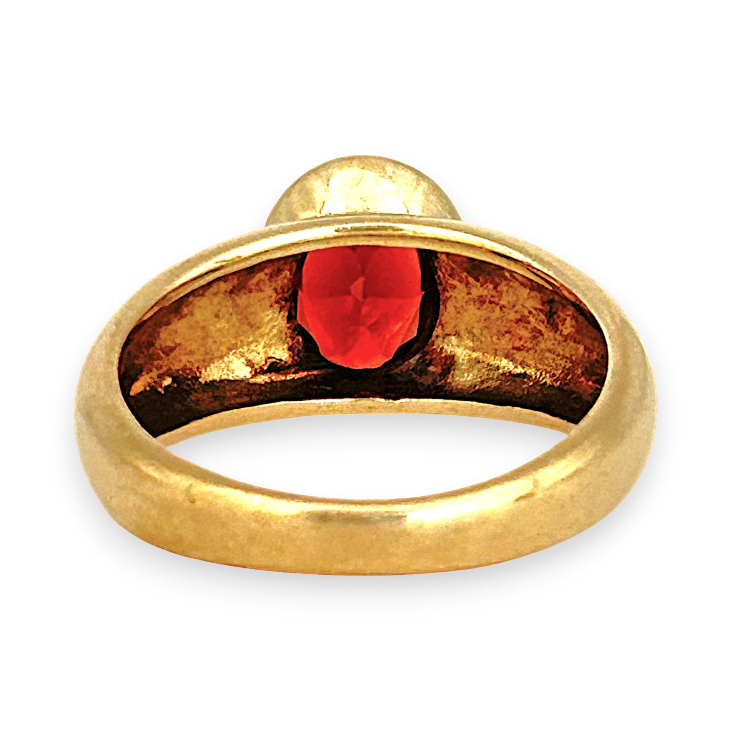 GOLD DEAL | 9ct Gold Crimson Ember Garnet Ring in Bezel Setting