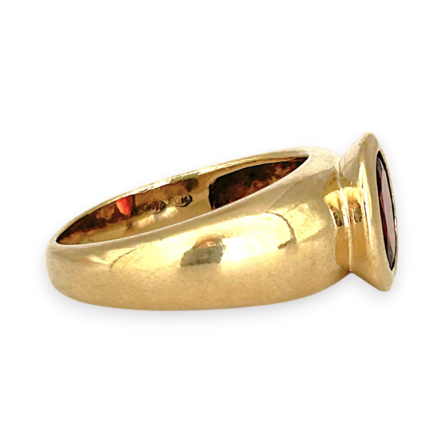 GOLD DEAL | 9ct Gold Crimson Ember Garnet Ring in Bezel Setting