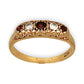 GOLD DEAL | 9ct Gold Garnet & CZ Five-Stone Ring - Symphony in Crimson