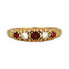 GOLD DEAL | 9ct Gold Garnet & CZ Five-Stone Ring - Symphony in Crimson