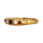 GOLD DEAL | 9ct Gold Garnet & CZ Five-Stone Ring - Symphony in Crimson