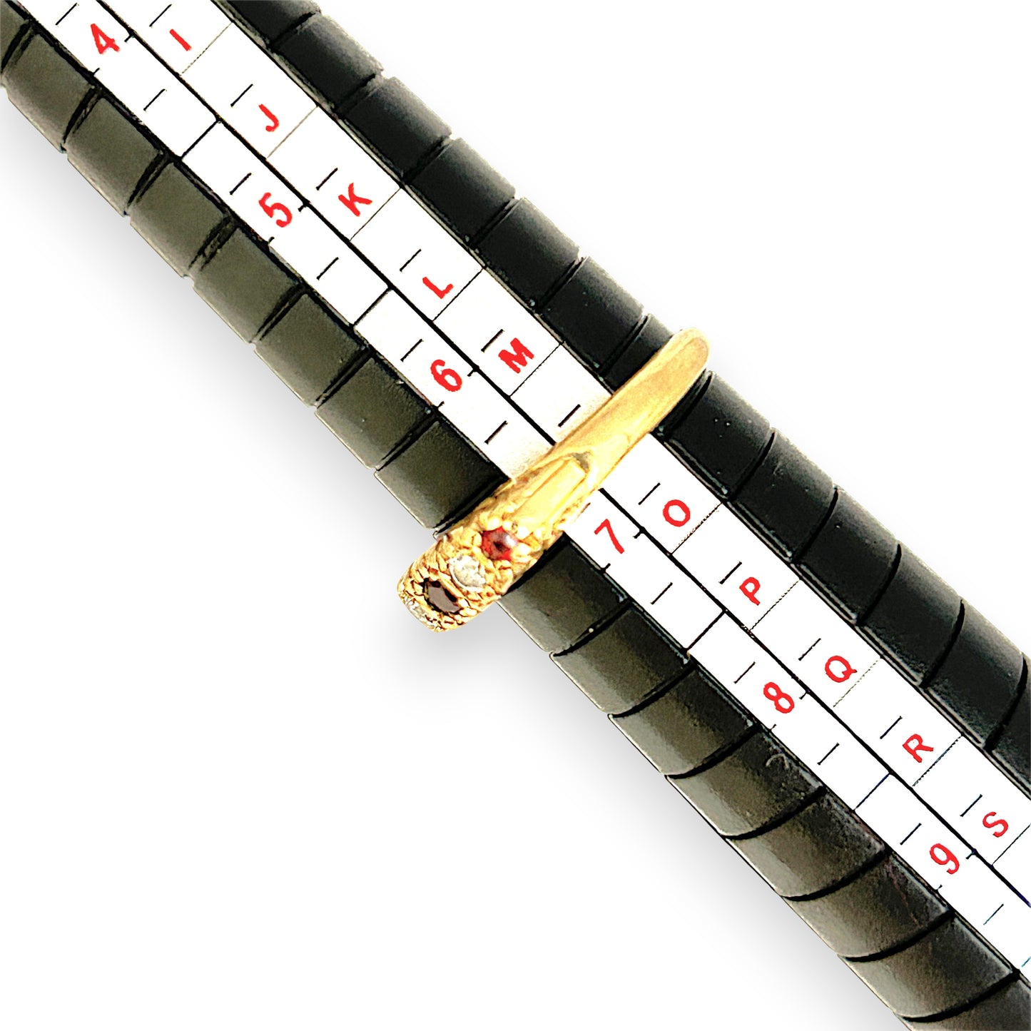 GOLD DEAL | 9ct Gold Garnet & CZ Five-Stone Ring - Symphony in Crimson