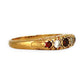 GOLD DEAL | 9ct Gold Garnet & CZ Five-Stone Ring - Symphony in Crimson
