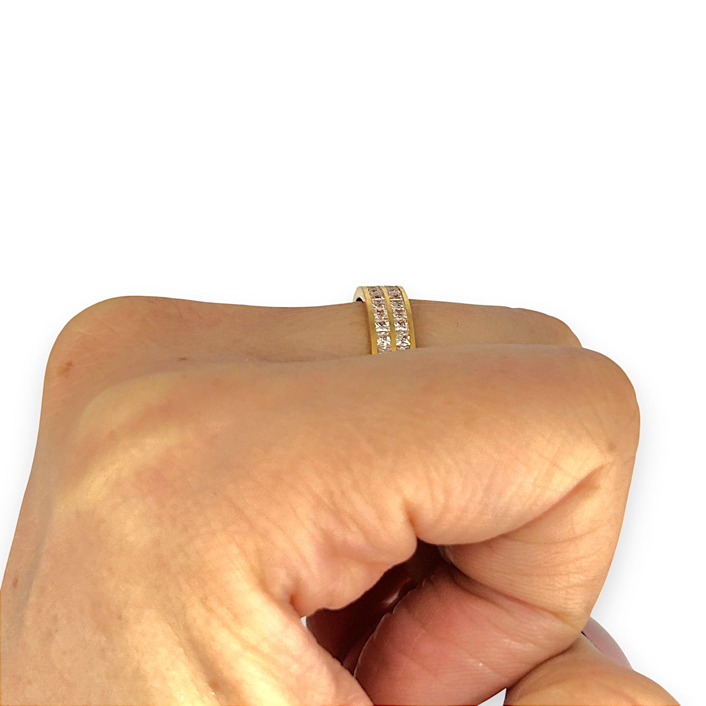 GOLD DEAL | 21K Gold Ring with Multiple CZ, Size O1/2