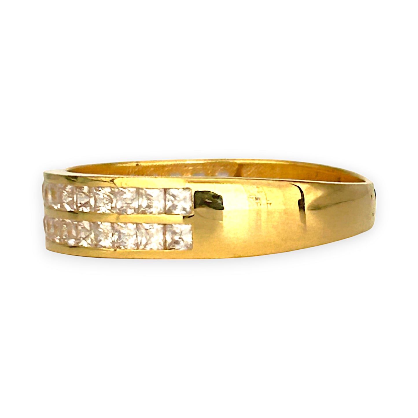 GOLD DEAL | 21K Gold Ring with Multiple CZ, Size O1/2