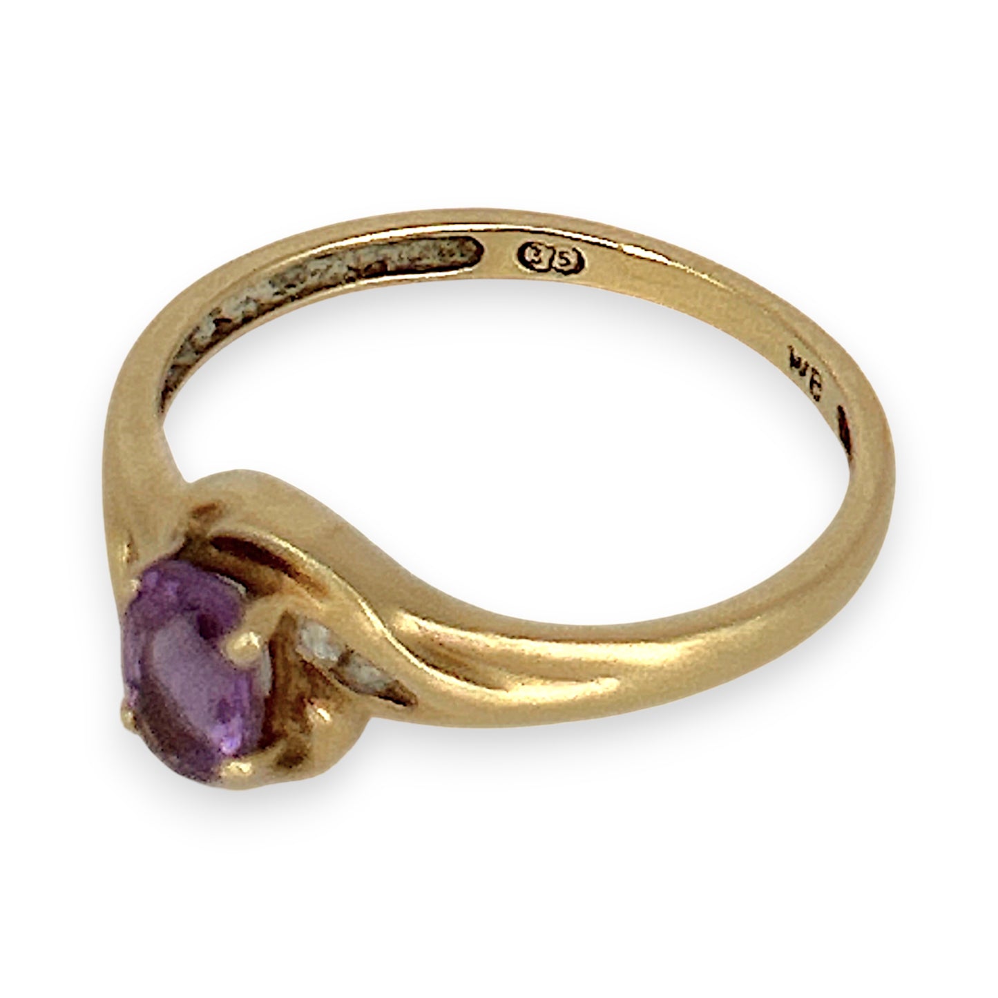 GOLD DEAL | 9ct Gold Twilight Spark Amethyst & Diamond Ring Size P 1/