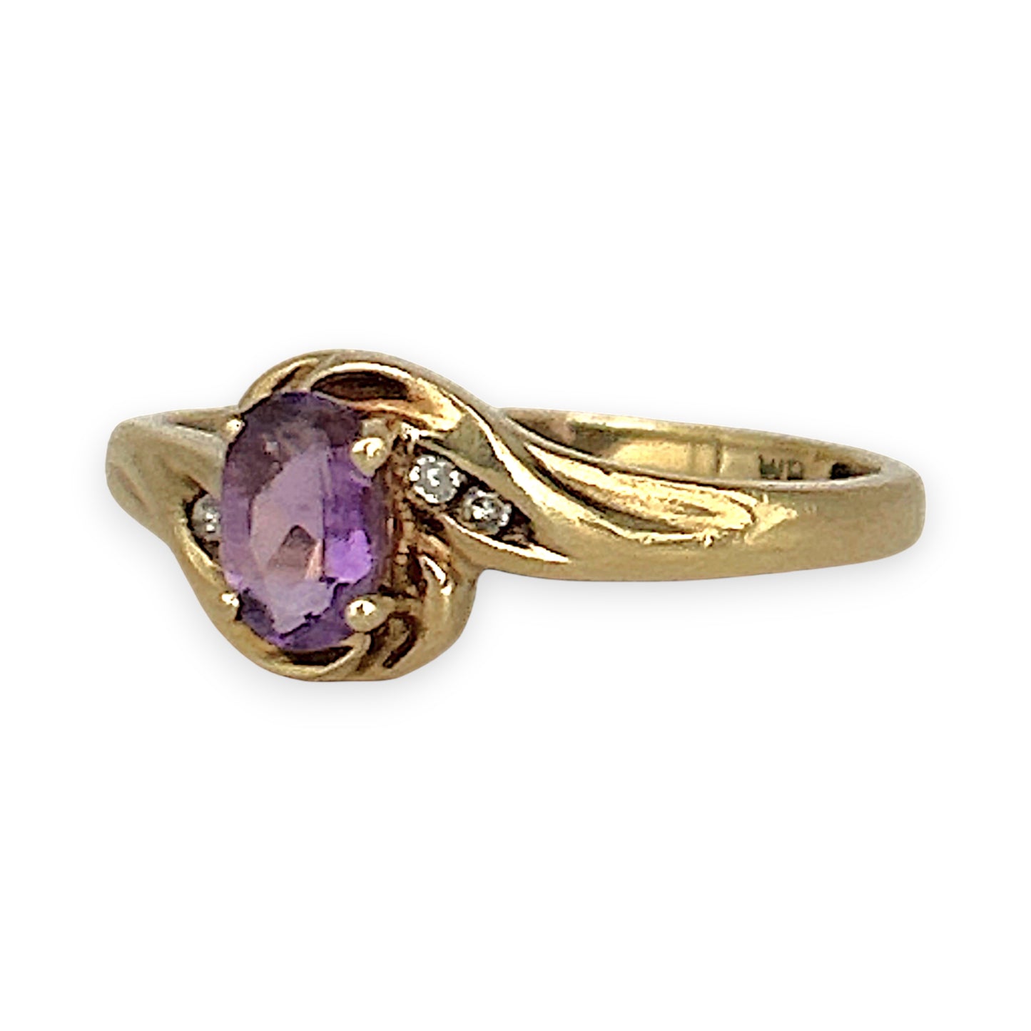 GOLD DEAL | 9ct Gold Twilight Spark Amethyst & Diamond Ring Size P 1/