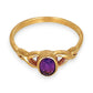 GOLD DEAL | 9ct (9K) Gold Violet Twist Amethyst Ring Size P