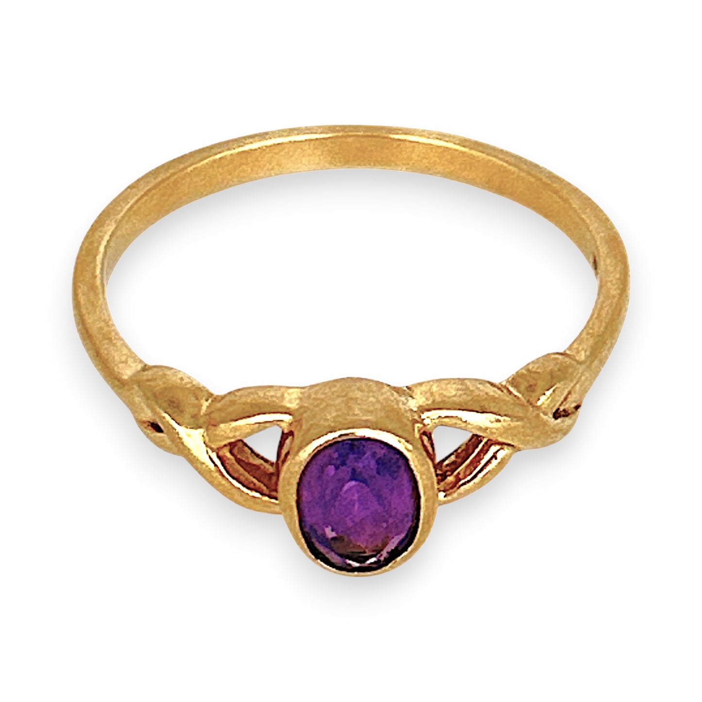 GOLD DEAL | 9ct (9K) Gold Violet Twist Amethyst Ring Size P