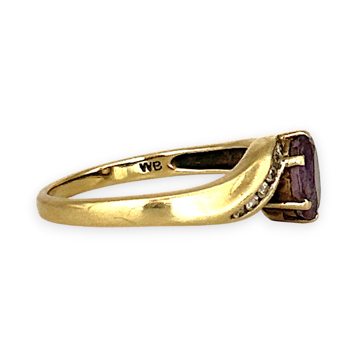 GOLD DEAL | 9ct (9K) Gold Amethyst Elegance Ring with Diamonds