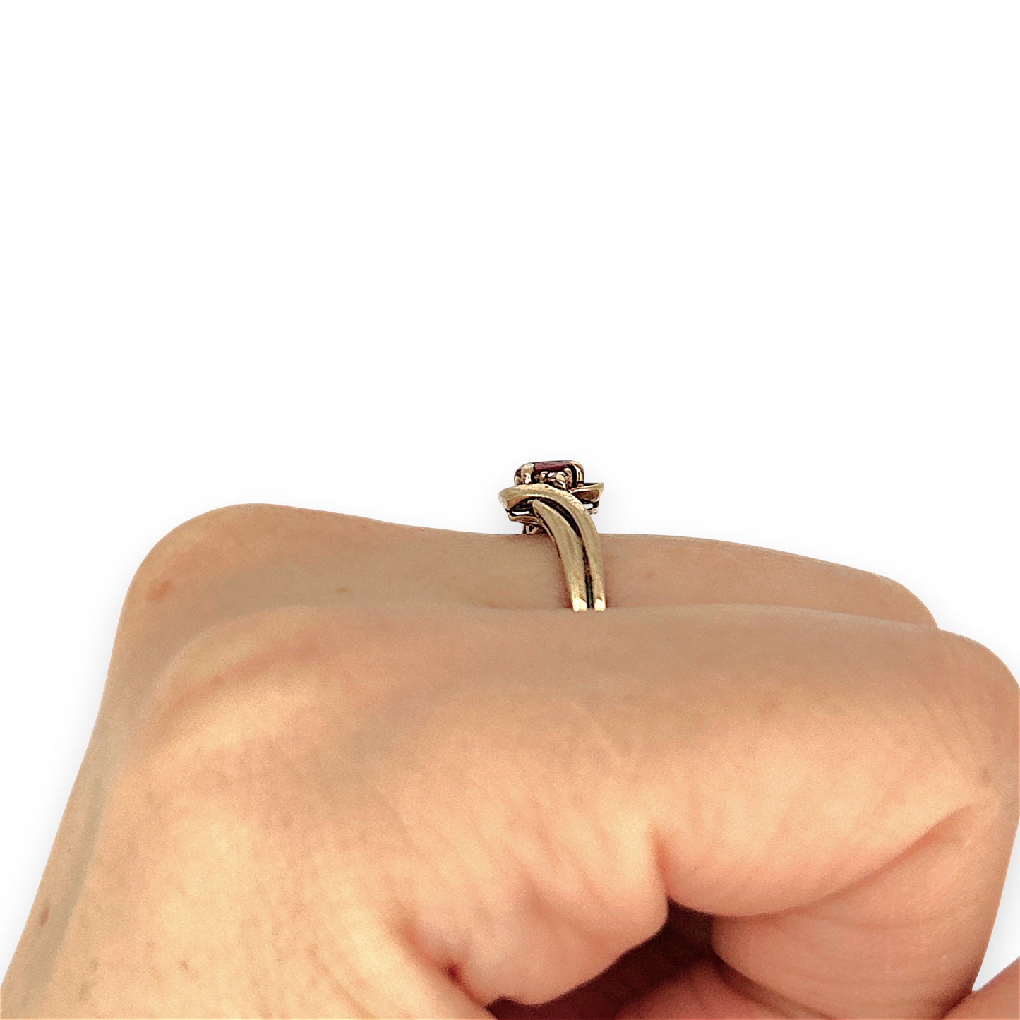 GOLD DEAL | 9ct Gold Crimson Whisper Ruby & Diamond Ring with a Size Adjuster