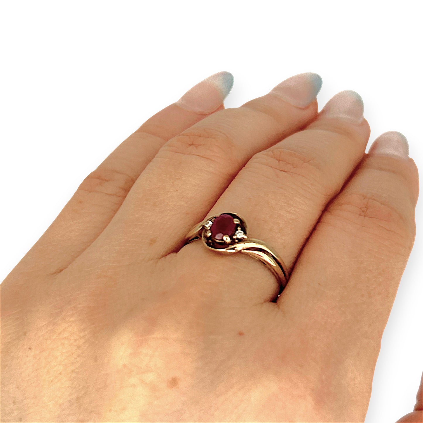 GOLD DEAL | 9ct Gold Crimson Whisper Ruby & Diamond Ring with a Size Adjuster