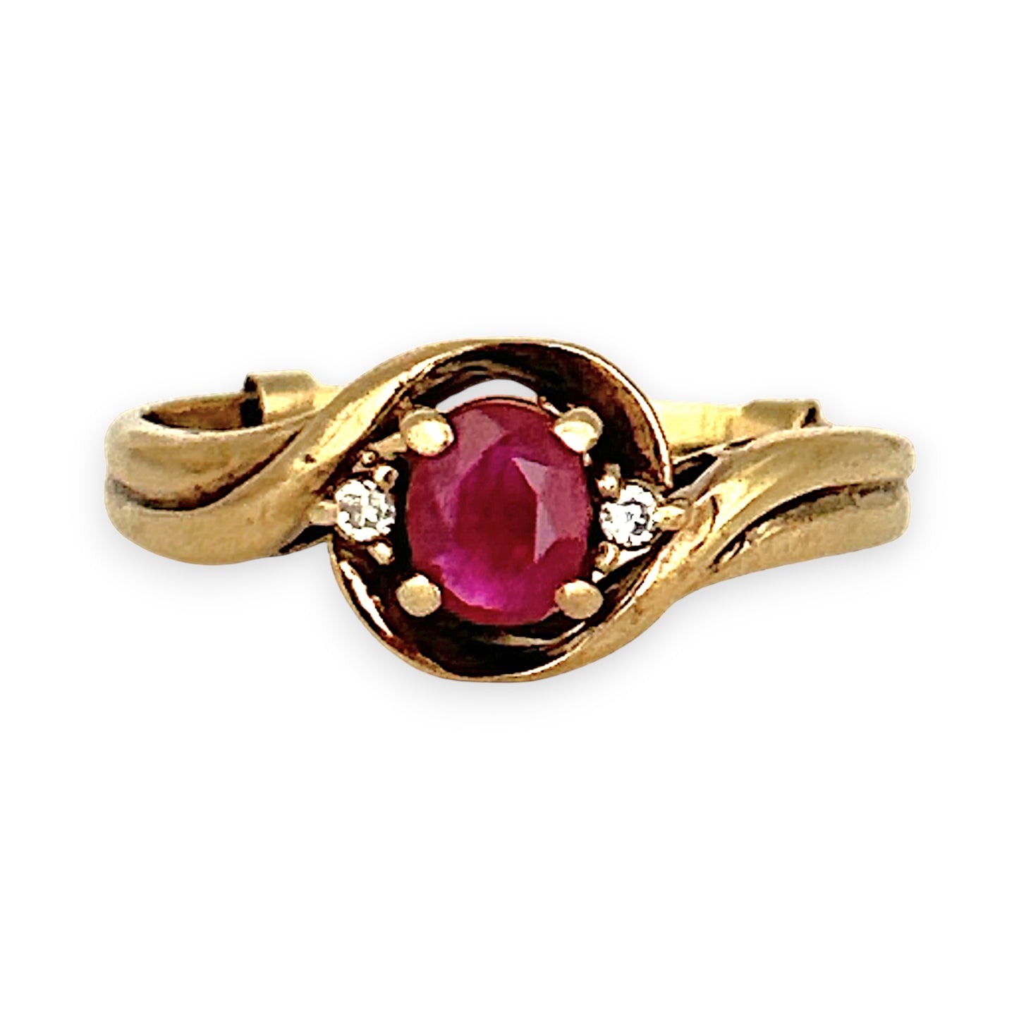 GOLD DEAL | 9ct Gold Crimson Whisper Ruby & Diamond Ring with a Size Adjuster