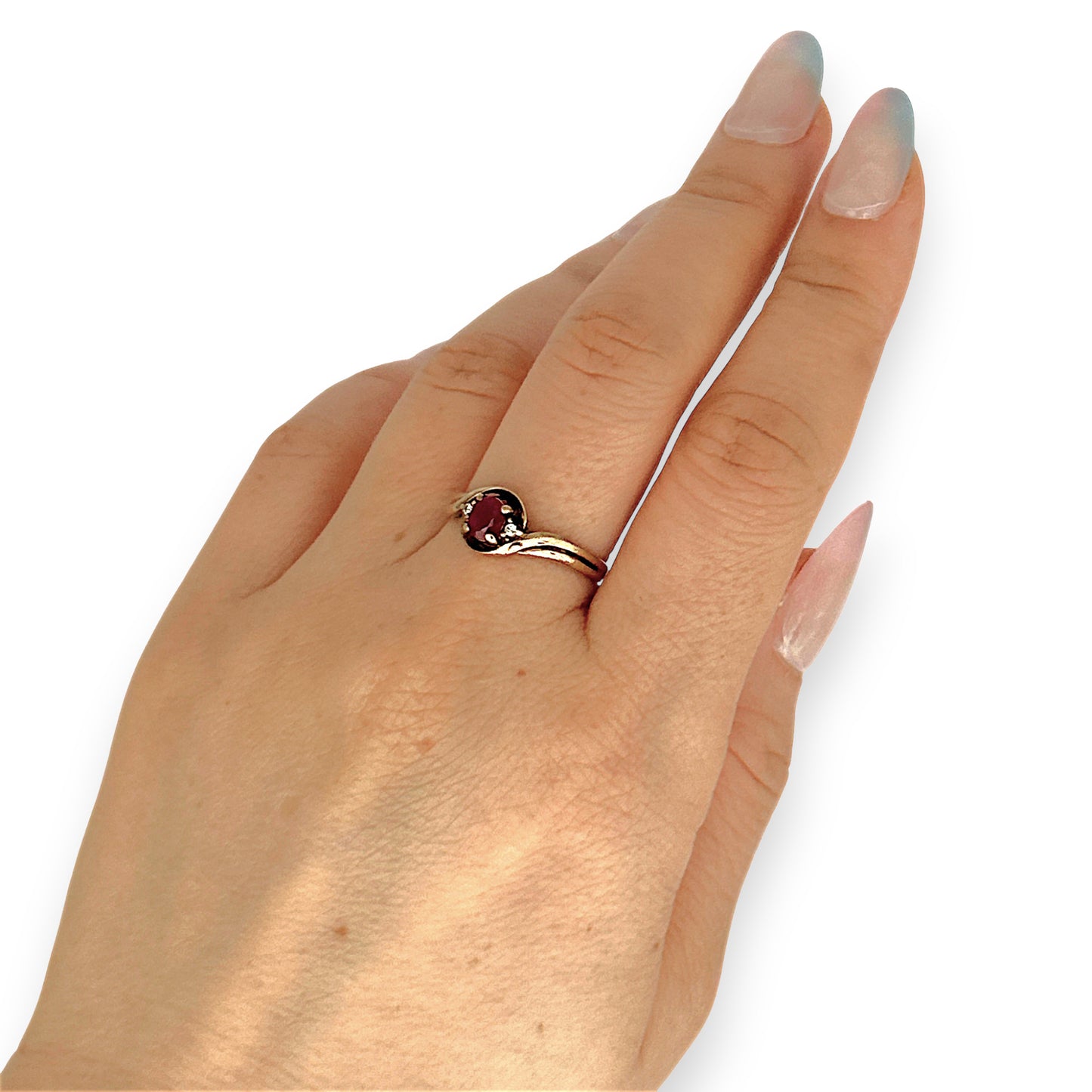GOLD DEAL | 9ct Gold Crimson Whisper Ruby & Diamond Ring with a Size Adjuster