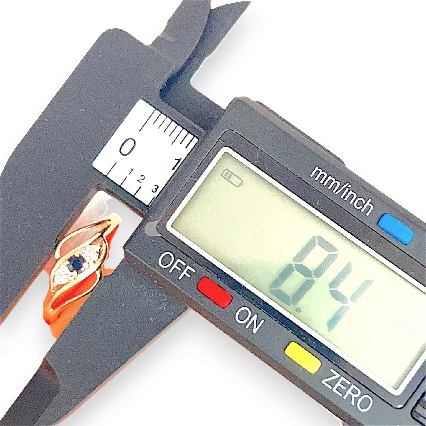 GOLD DEAL | 9ct Gold Noir Elegance Ring — Natural Sapphire & Diamond Trio