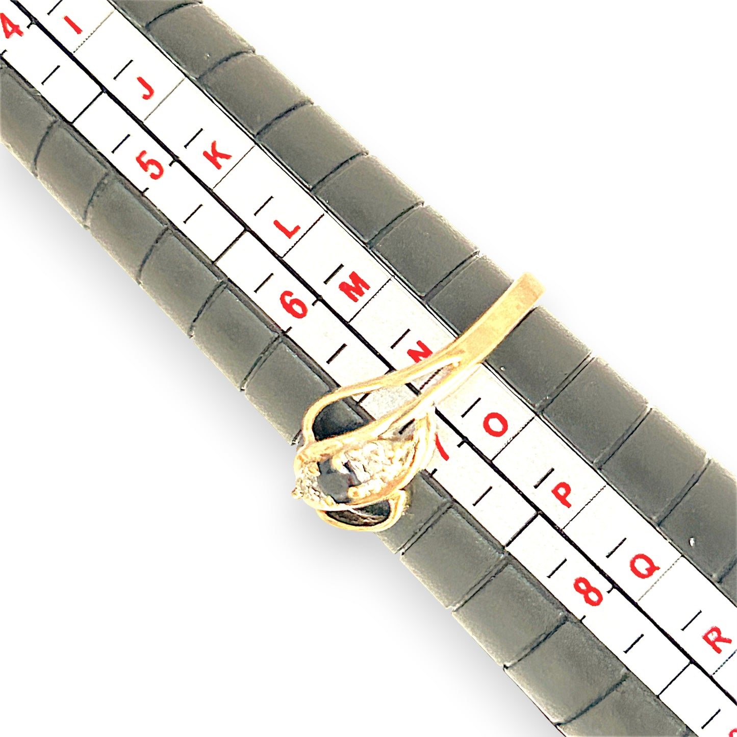 GOLD DEAL | 9ct Gold Noir Elegance Ring — Natural Sapphire & Diamond Trio