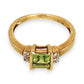 GOLD DEAL | 9ct Gold Ring with Princess Cut Peridot & Diamond Accents