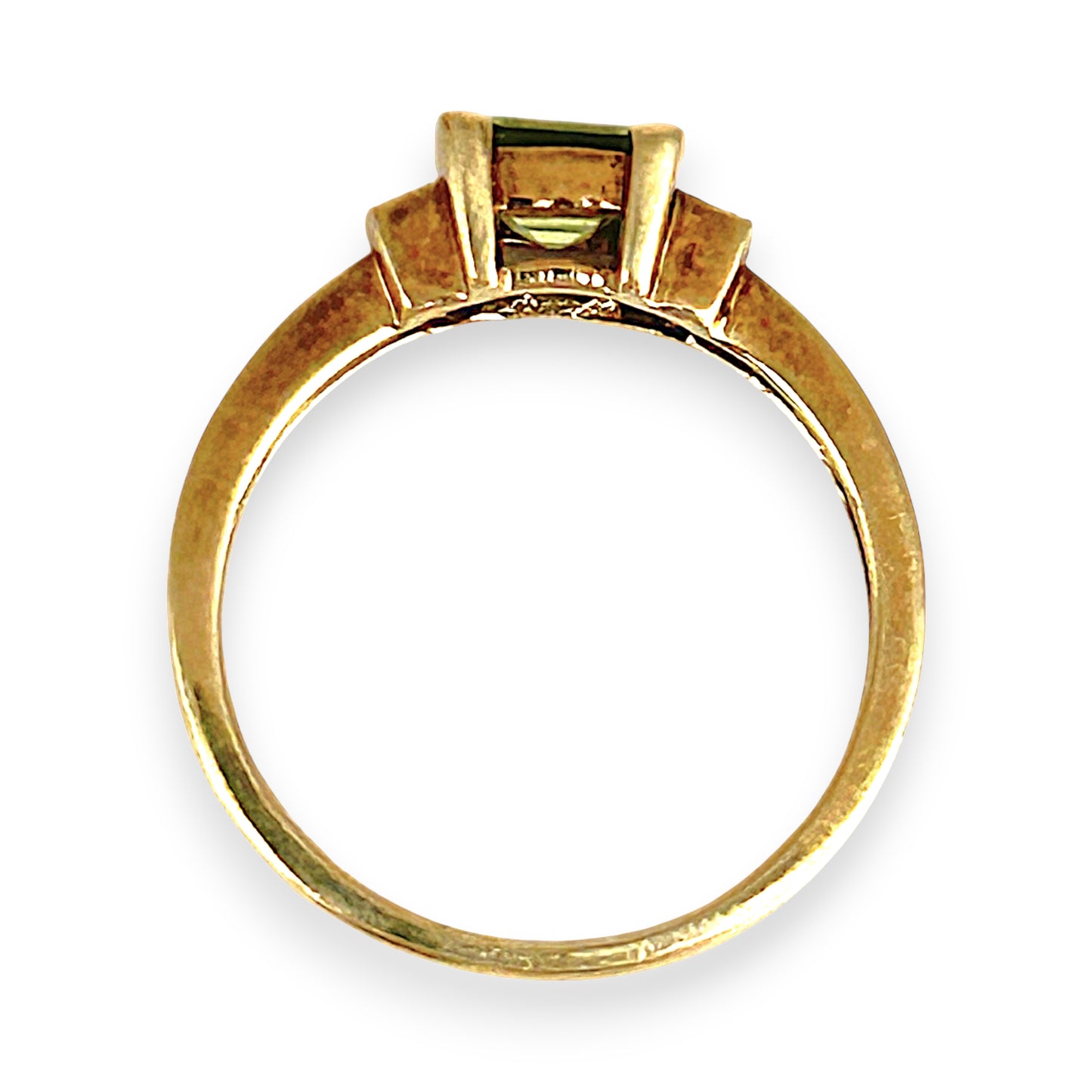 GOLD DEAL | 9ct Gold Ring with Princess Cut Peridot & Diamond Accents