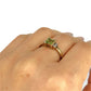GOLD DEAL | 9ct Gold Ring with Princess Cut Peridot & Diamond Accents
