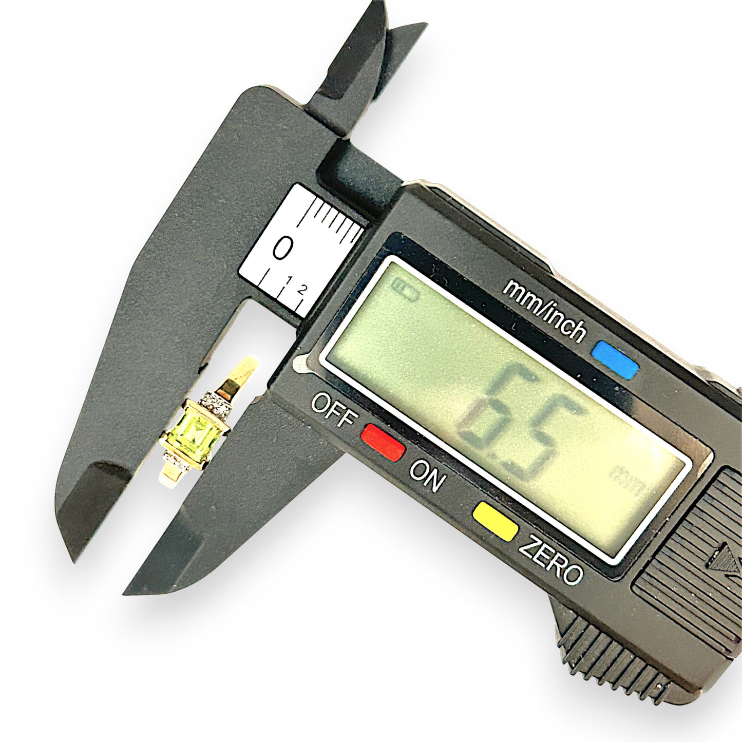 GOLD DEAL | 9ct Gold Ring with Princess Cut Peridot & Diamond Accents