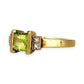 GOLD DEAL | 9ct Gold Ring with Princess Cut Peridot & Diamond Accents