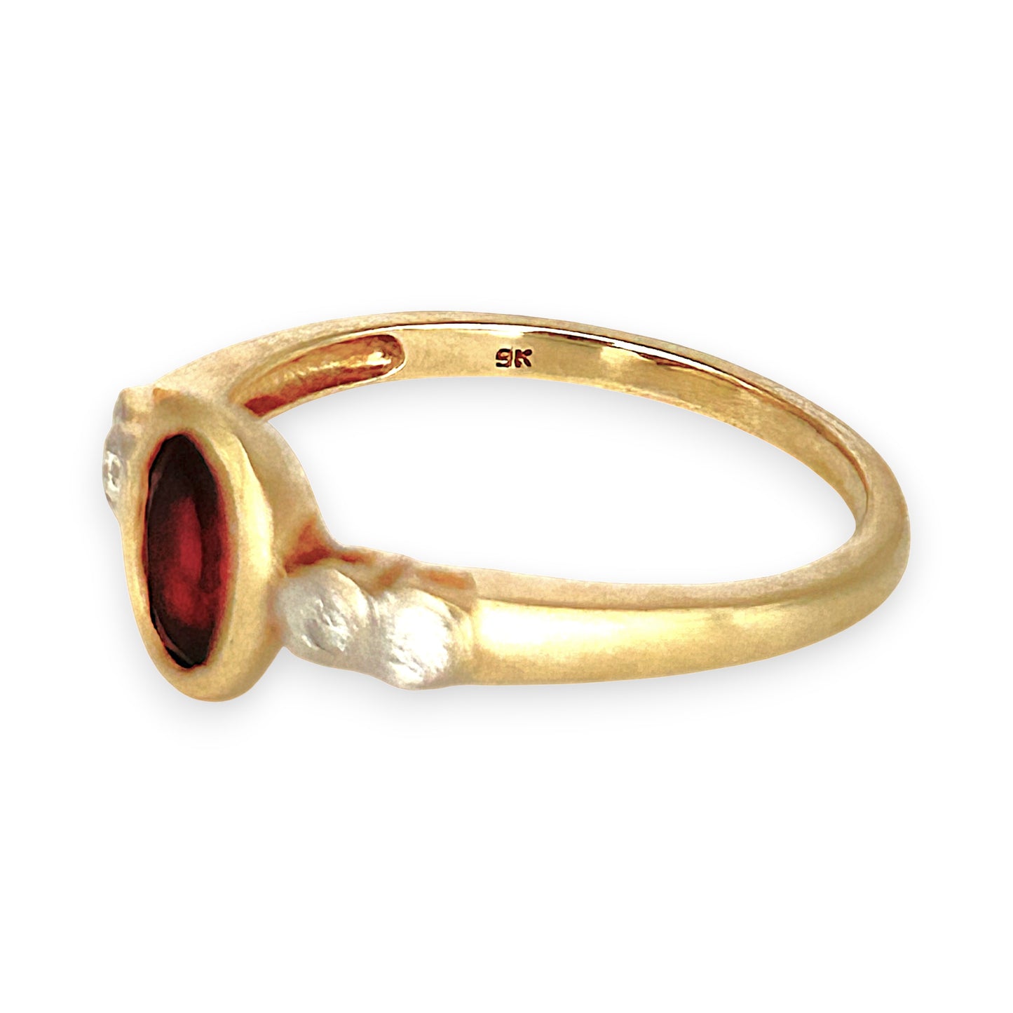 GOLD DEAL | 9ct (9K) Gold Crimson Grace Ruby & Diamond Ring Size P